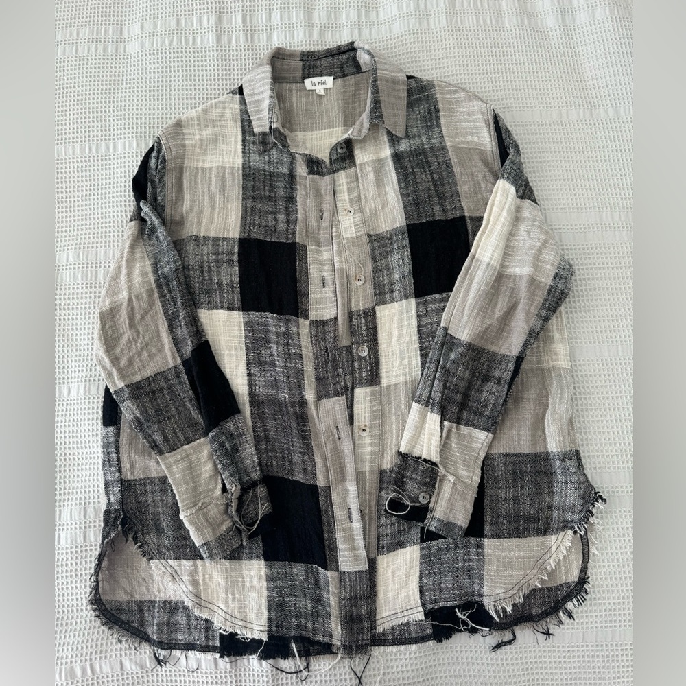 Long sleeve plaid top